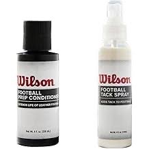 Conditioning a prepped football with Wilson football conditioner