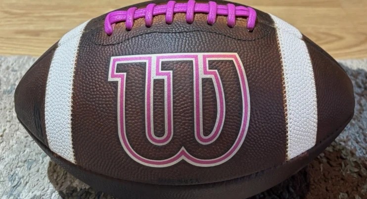 Fully Prepped Wilson GST Custom Color Football — Official Size — view 5